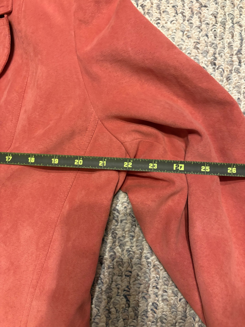 Alfred Dunner Rust-Pink Suede Two-Button Blazer - Picture 5 of 6